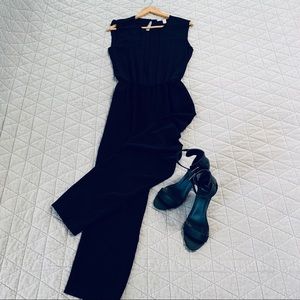Black Slit-Back Jumpsuit